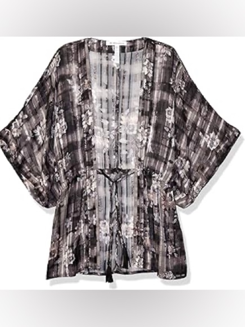 Black and White Plaid Kimono